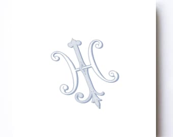 Ornate JH-HJ Intertwined Wedding Monogram (Digital Download)