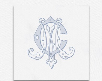 Ornate CM Wedding Monogram: Custom Logo Design (Digital Download)