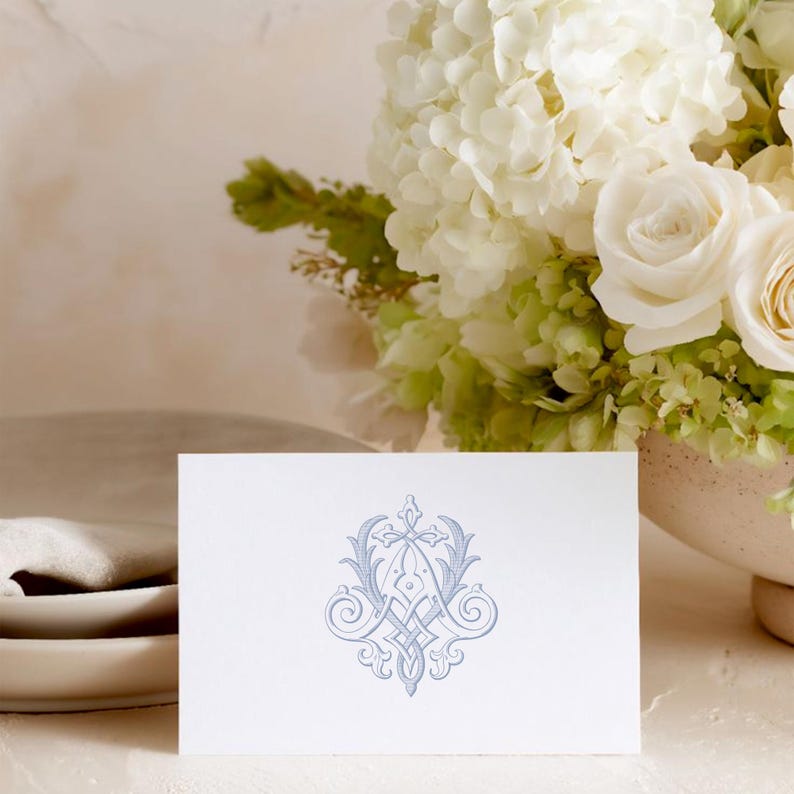 Vintage VA/AV Intertwined Wedding Louis Monogram (Digital Download) image 3