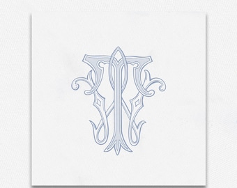 Monograma de boda entrelazado WT/TW (Descarga digital)