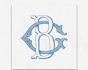 GB-BG Vintage Wedding Monogram (Digital Download)