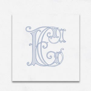 Monograma EC - CE, monograma personalizado, monograma de boda, hecho a mano, iniciales de descarga instantánea, monograma adornado, entrelazado