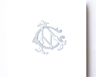 Custom CA - AC Wedding Monogram: Ornate Intertwined Design (Digital Download)