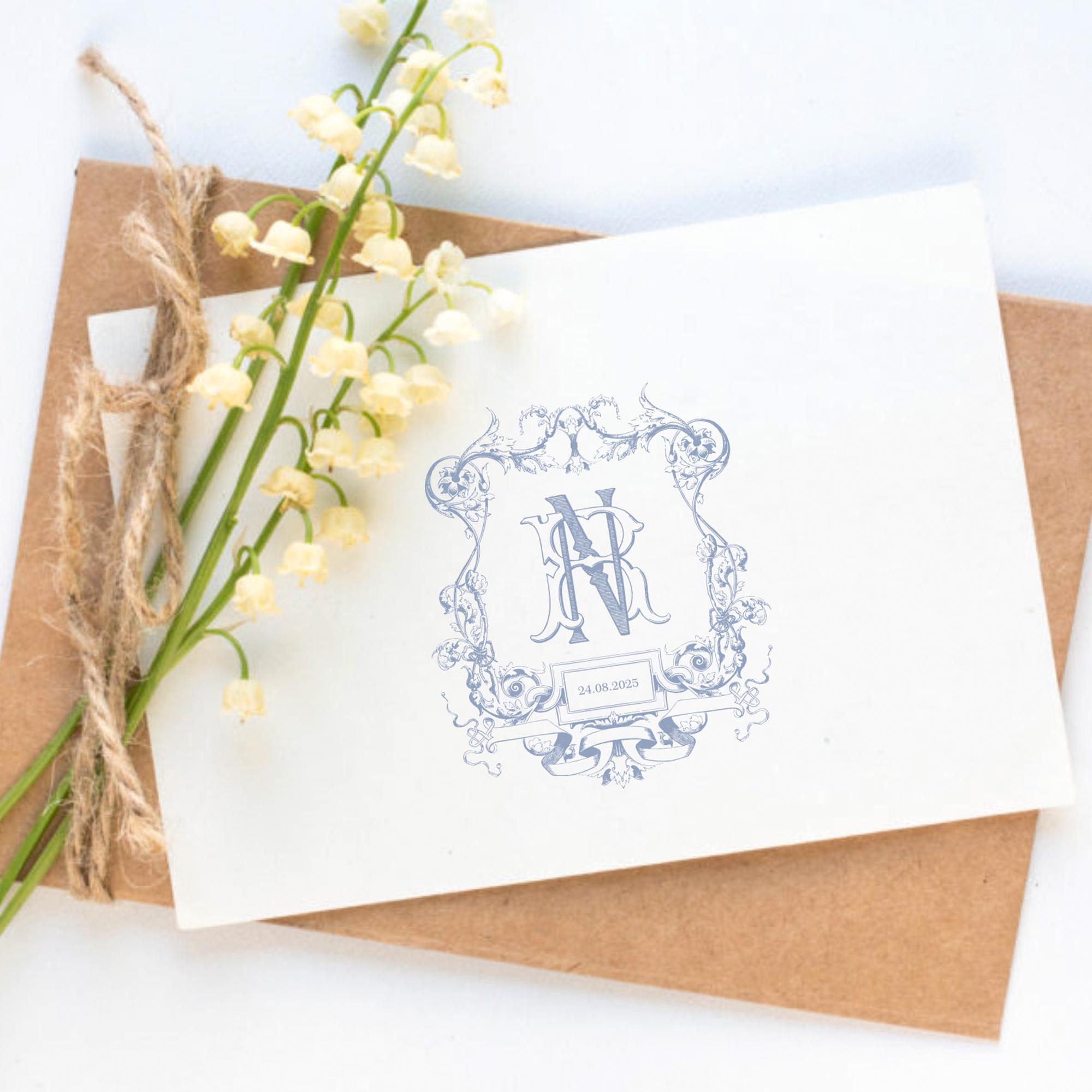 Vintage Wedding Monogram Frame: Elegant Ornate Border (digital Download ...