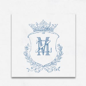 Vintage Wedding Monogram Crest: Elegant Initials (Digital Download)