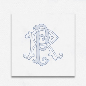 Monograma RP-PR, monograma personalizado, monograma de boda, hecho a mano, logotipo de boda, monograma adornado, entrelazado, diseño de boda, descarga digital
