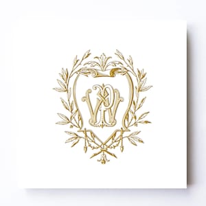Vintage Wedding Logo Design : Family Crest, Victorion Style Wreath Lettering (Digital Download)