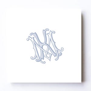 Vintage Intertwined MK Monogram, Wedding Invitation Design (Digital Download)