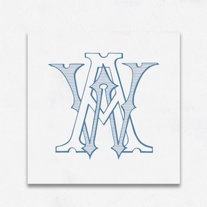 Custom WA/AW Wedding Monogram: Ornate Intertwined Design (Digital Download)