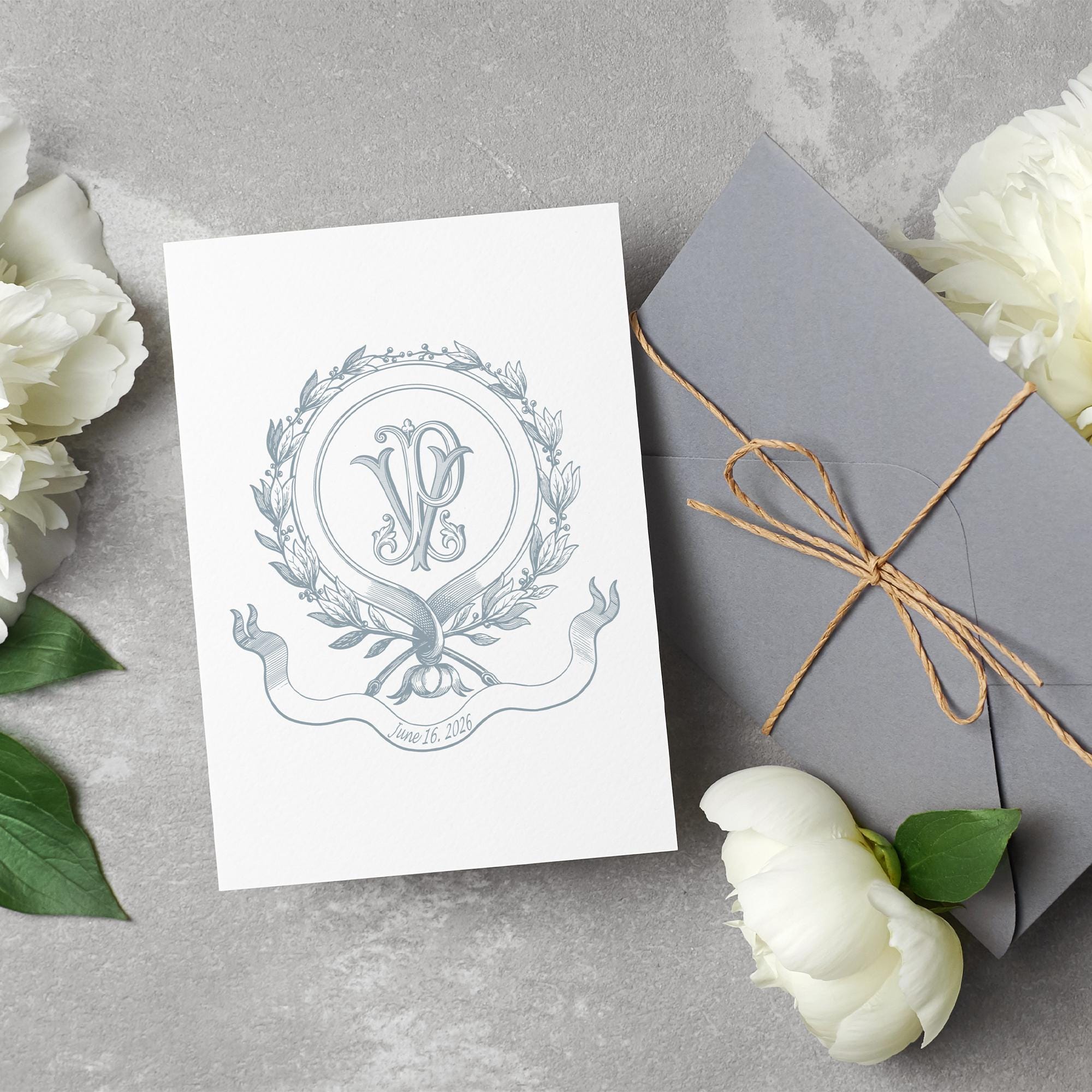 Custom Wedding Monogram Logo Design : Digital Marriage Emblem (digital ...