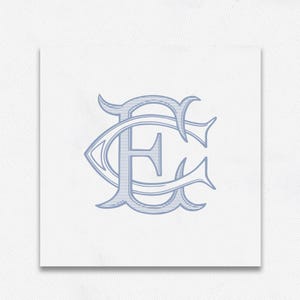 Monograma EC - CE, monograma personalizado, monograma de boda, hecho a mano, iniciales de descarga instantánea, monograma adornado, entrelazado