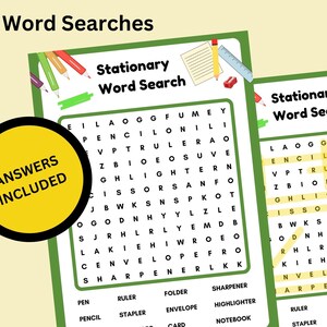 20 Printable Word Search Games for Kids Digital Download and Answers ...