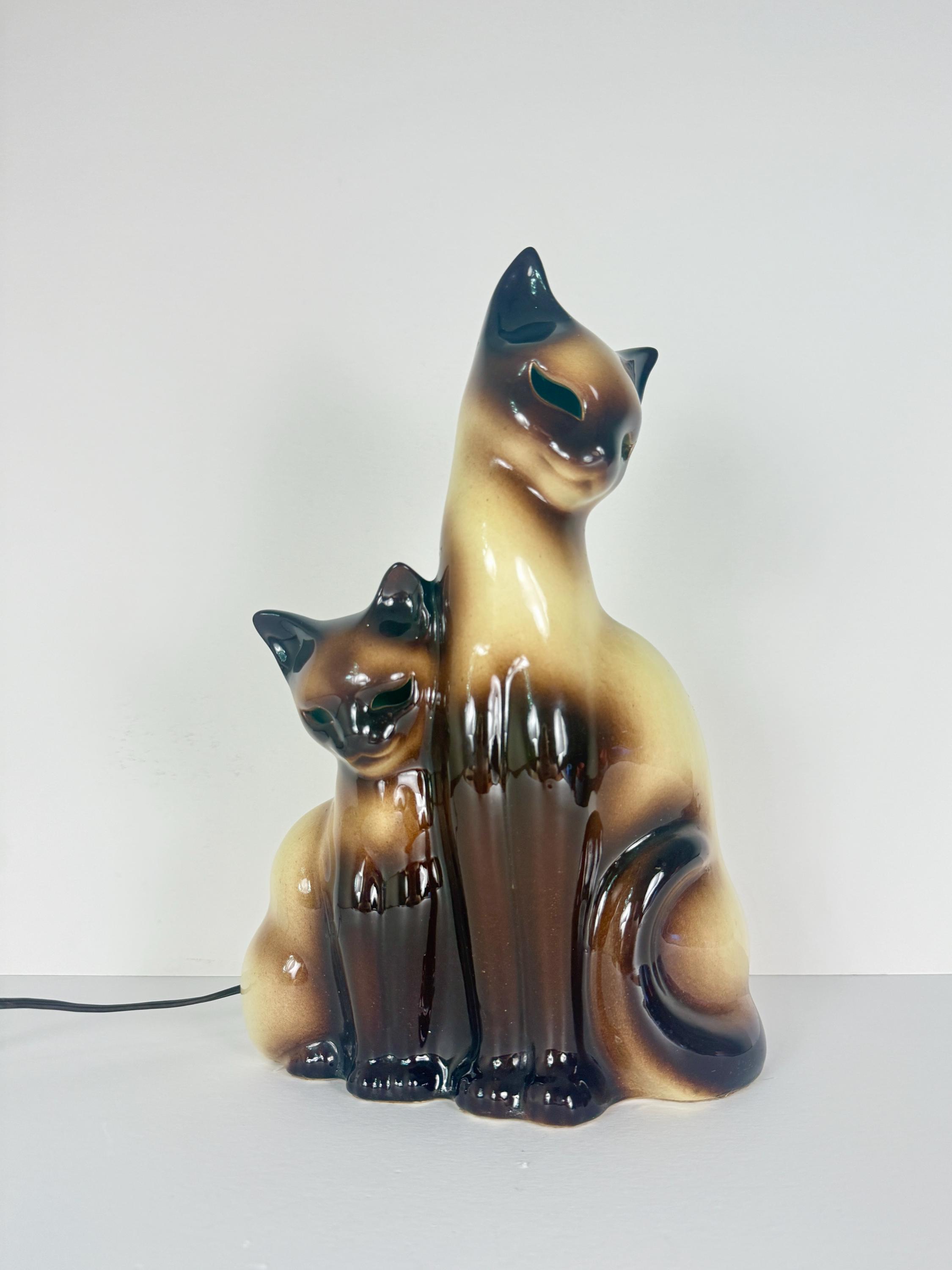Mid Century Siamese Cat Lamp