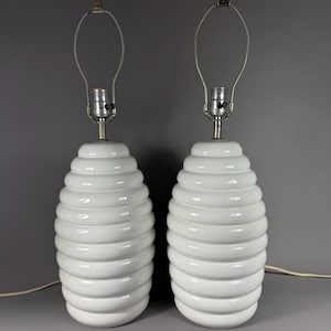 Vintage White Beehive Lamps