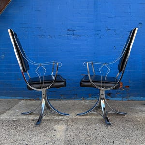 Mid-Century Chrome Swivel Dining Chairs By Contempo