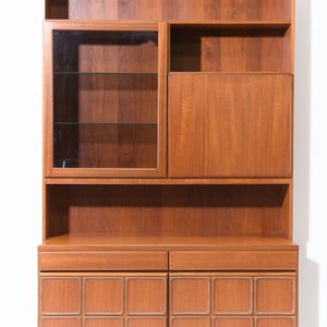 Danish Modern Style Teak Wall Unit / Bookcase / Cocktail Cabinet by Nathan Furniture