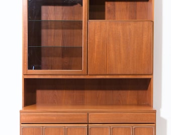 Danish Modern Style Teak Wall Unit / Bookcase / Cocktail Cabinet by Nathan Furniture