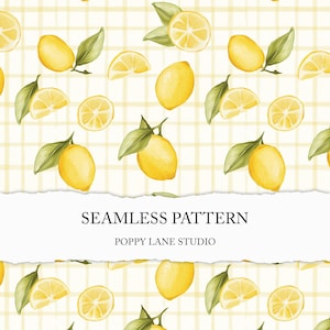 motif citron sans couture, fond de tranche de citron jaune, fichier de motif numérique méditerranéen, papier artisanal d'été, papier de scrapbooking fruits jaunes