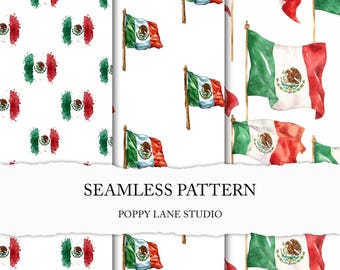 seamless Mexican flag background, seamless Mexico pattern, Bandera de México, Cinco de Mayo, seamless Mexican flag pattern, Independencia
