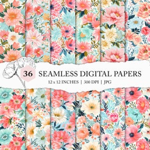 soft blush pink floral pattern,  seamless floral background, pink flower background pattern, pink floral paper, spring floral pattern, JPEG