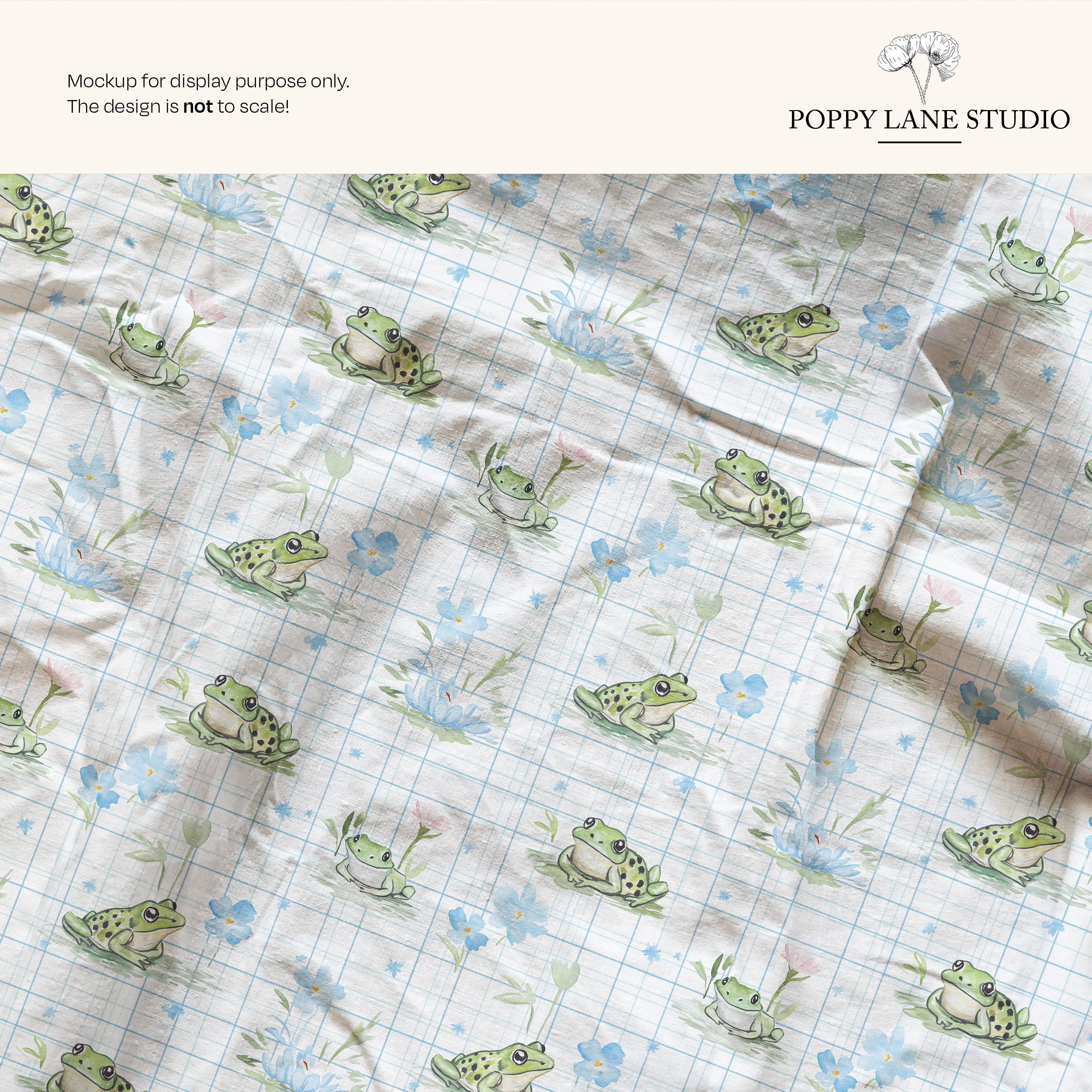Cute Frog Seamless Pattern, Seamless Frog Design, Cottagecore Frog ...