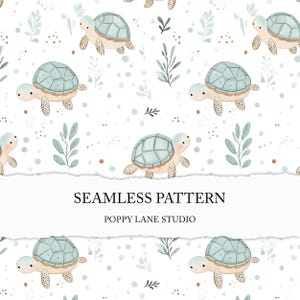 Modèle sans couture de bébé tortue de mer, modèle sans couture de bébé tortue mignon, fond de tortue sans couture, papier numérique de tortue, tissu personnalisé de tortue