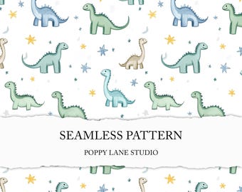 cute dinosaur background, seamless dino pattern, amargasaurus print, boys seamless pattern, dino digital paper, dino baby printable fabric