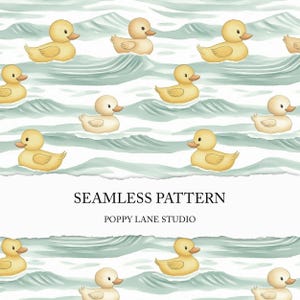 cute duckling background, seamless rubber duck print, bath time, yellow duck seamless pattern, childrens seamless, rubber duck digital paper