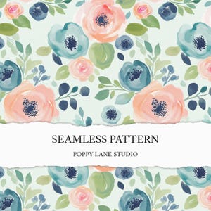 Perdre l'arrière-plan floral aquarelle, motif floral pastel, tissu floral transparent rose sarcelle, fichier numérique floral abstrait, transparent printanier