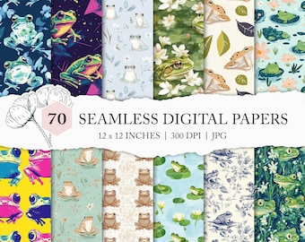 seamless frog background, frog seamless pattern, frog paper, frog digital scrapbook, frog printable, frog design for fabrics, commercial use