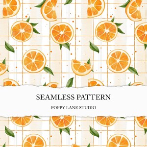 watercolour orange seamless pattern, exotic fruit background, orange slice seamless file, summer printable fabric, commercial use, tangerine