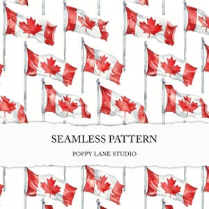 Canada seamless background, seamless Canada pattern, seamless Canadian flag, stand with Canada, seamless maple leaf flag digital paper, JPEG
