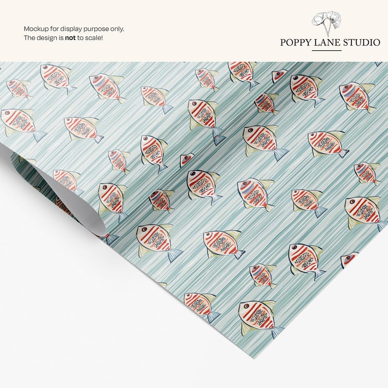 Fish Stripes Pattern Striped Fish Seamless Pattern, Seamless Fish Background, Fish Digital ...