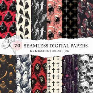 grim reaper seamless background, death pattern, seamless grim reaper pattern, death background pattern, reaper digital paper, angel of death