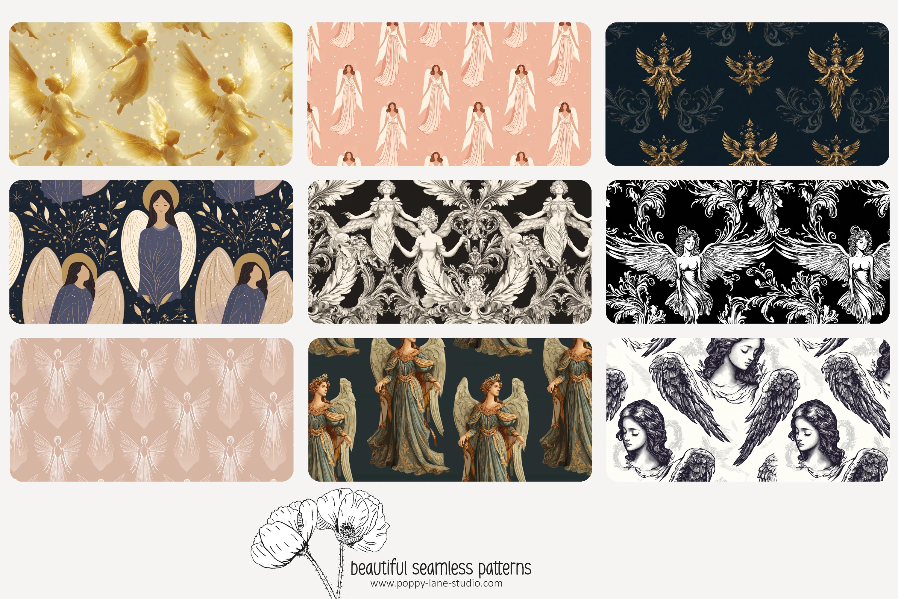 Angelic Background Pattern, Seamless Angel Pattern, Arch Angel ...