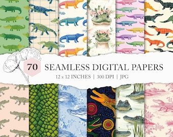 seamless crocodile pattern, crocodile background, crocodile digital paper, alligator seamless pattern, wildlife scrapbook paper, croco paper