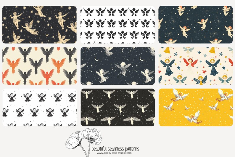 Angelic Background Pattern, Seamless Angel Pattern, Arch Angel ...
