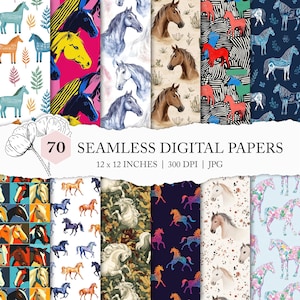 seamless horse pattern, horse background, horse printable paper, horse diy craft paper, horse seamless, horse digital file, custom fabric