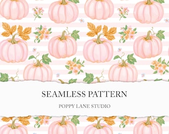 pink pumpkin background, seamless pumpkin paper, Halloween seamless pattern, pumpkin paper, striped fall pattern, pink farmstead printable
