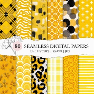 yellow geometric pattern, assorted yellow digital paper, yellow basic backgrounds, yellow seamless files, mix and match printable paper JPEG