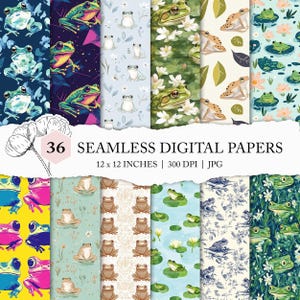 nahtloser Frosch Hintergrund, Frosch Musterdesign, Frosch Papier, Frosch digitales Sammelalbum, Frosch zum ausdrucken, Frosch Design für Stoffe, kommerzielle Nutzung