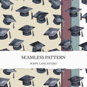 graduation caps seamless pattern, diploma background, seamless graduation pattern, high school printable, graduation seamless fabric design