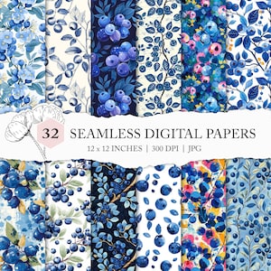 patrón sin costuras de arándanos, fondo de arándanos sin costuras, patrón de arándanos sin costuras, papel de álbum de recortes de frutas, papel digital de arándanos, JPEG