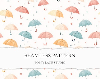 seamless umbrella pattern, spring rain background, umbrella seamless, printable fabric pattern, umbrella scrapbook paper, spring seamless