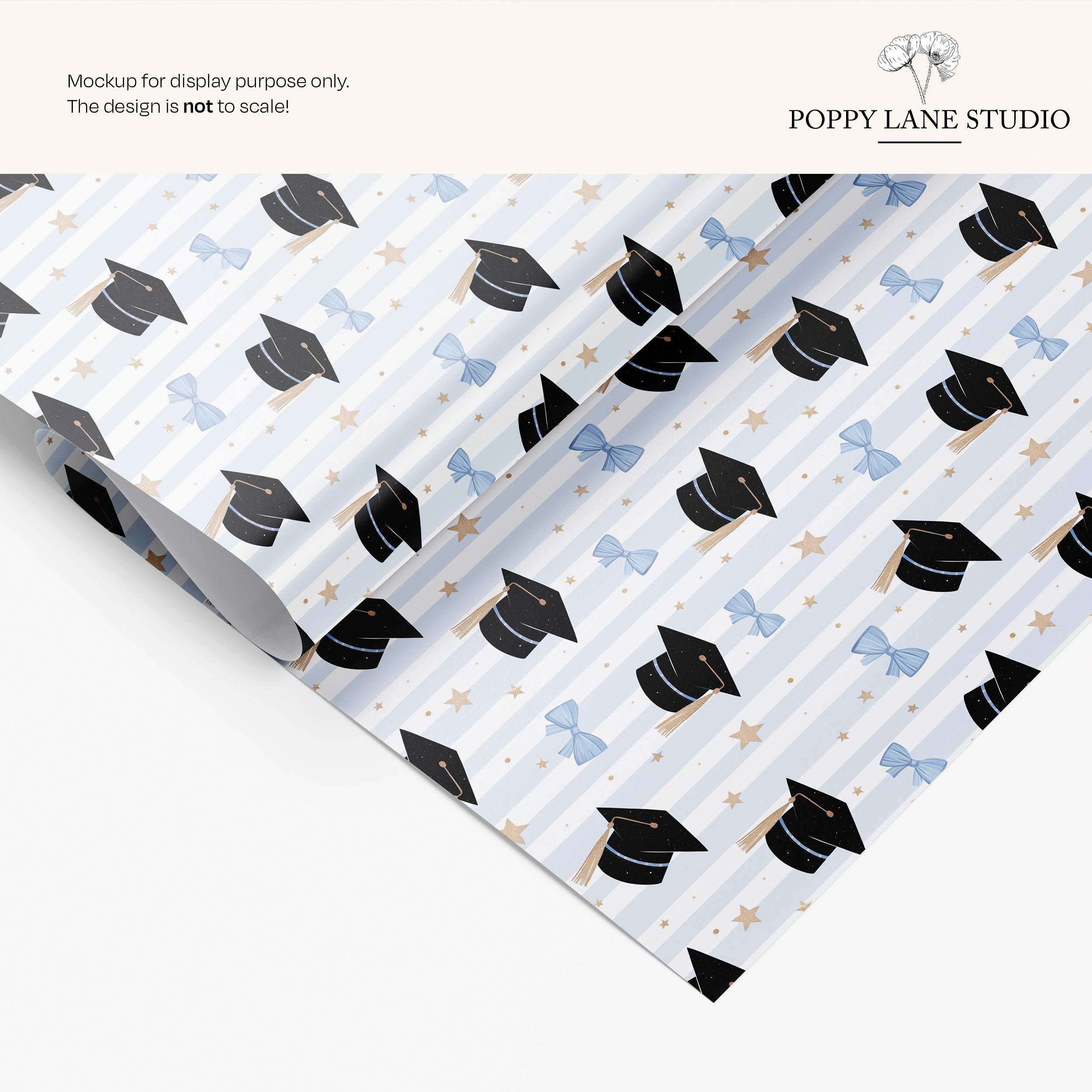 Blue Graduation Cap Seamless Pattern, Graduation Seamless File, Baby ...