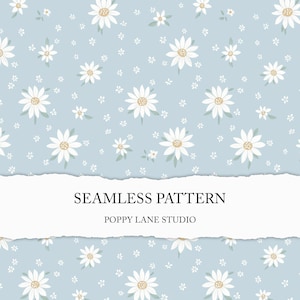 fond pastel marguerite, motif marguerite sans couture, fichier sans couture marguerite, tissu personnalisé, papier numérique fleur blanche, JPEG imprimable floral petite marguerite