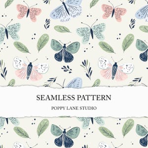 pastel moth seamless, seamless pastel butterfly pattern, boho butterfly print, cute moth background, digital pattern, butterfly seamless JPG