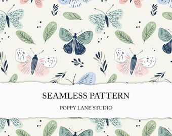 pastel moth seamless, seamless pastel butterfly pattern, boho butterfly print, cute moth background, digital pattern, butterfly seamless JPG