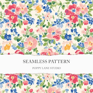 fond floral peint coloré, motif floral BCBG sans couture, joli tissu fleuri coloré, papier imprimable, design textile d'été