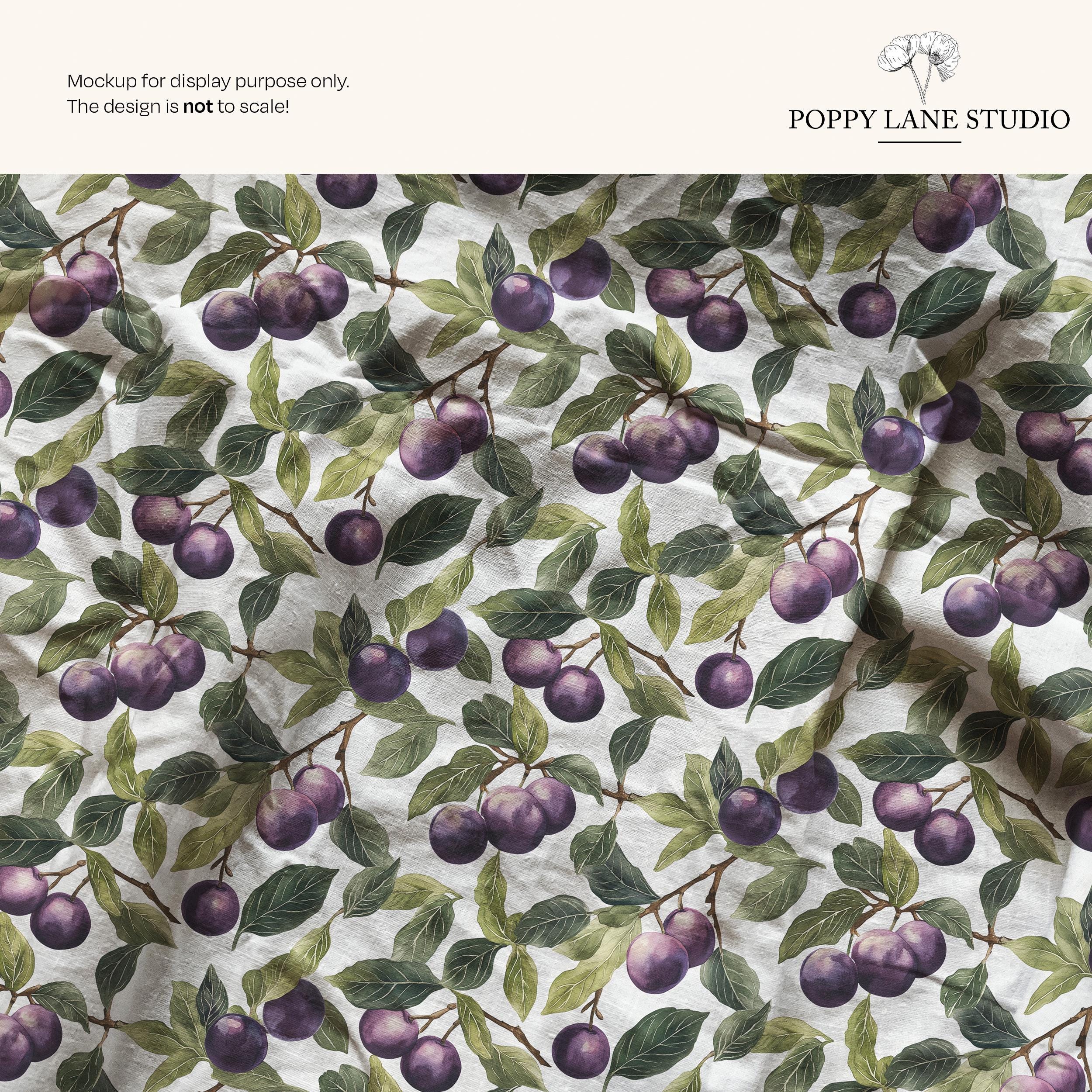 Plum Flutter Pattern Plum Seamless Pattern, Plum Tree Background, Seamless Plum Pattern ...